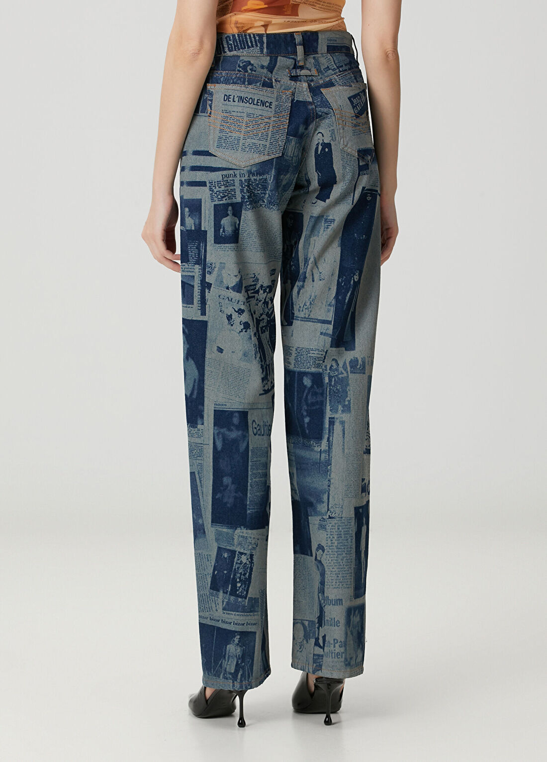Jean Paul Gaultier Mavi Baskılı Jean Pantolon görsel 4