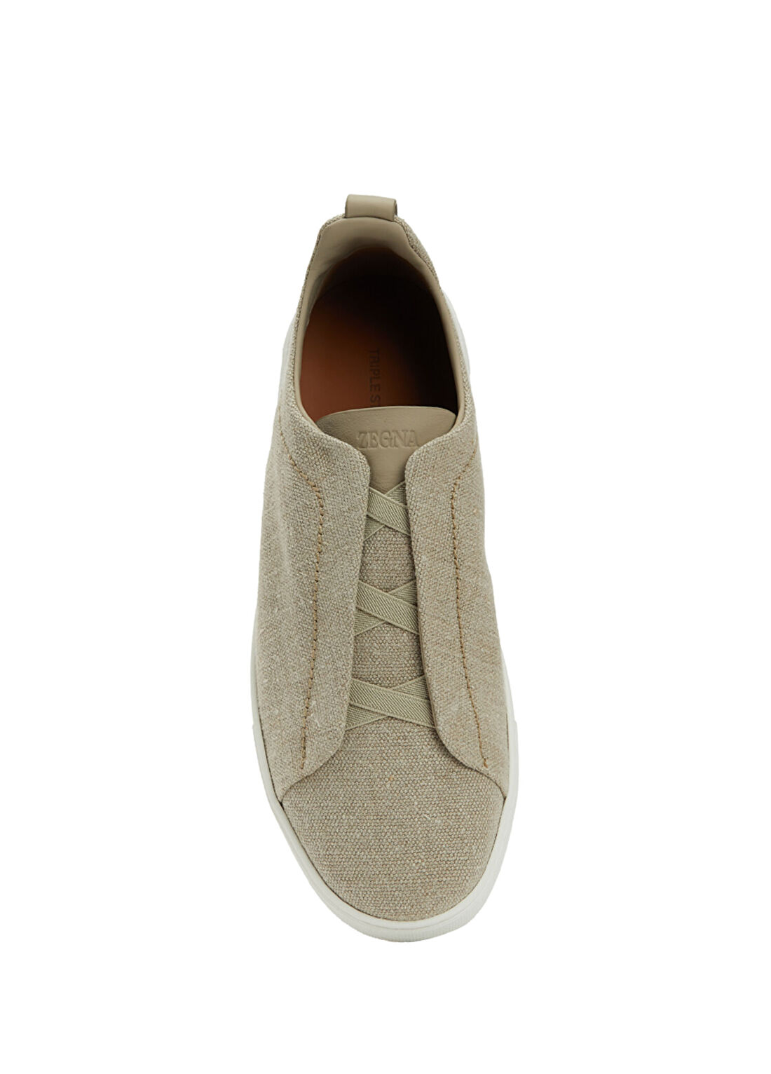 Zegna Krem Logo Detaylı Erkek Sneaker görsel 4