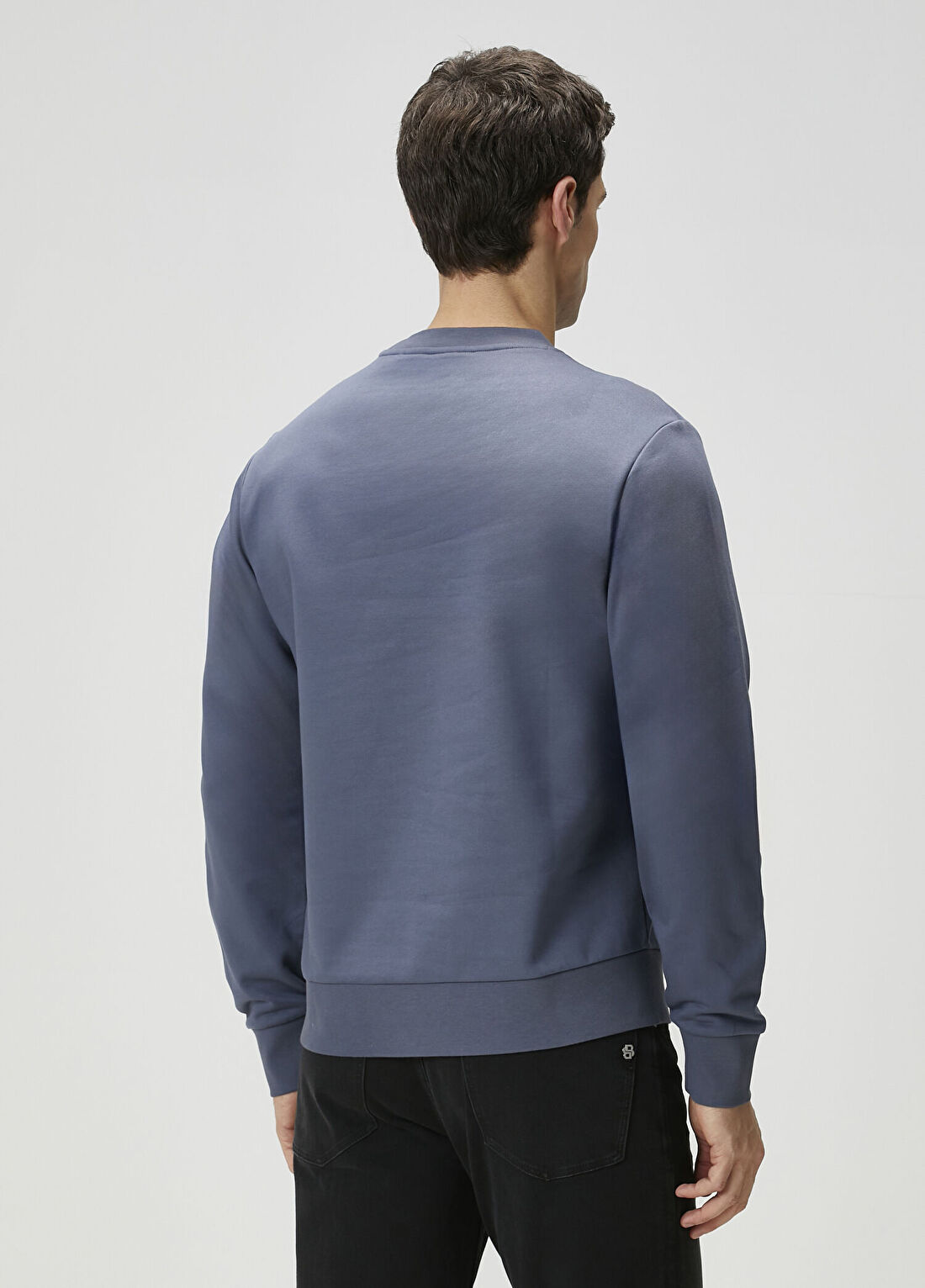 Boss Açık Mavi Logo Baskılı Sweatshirt görsel 4