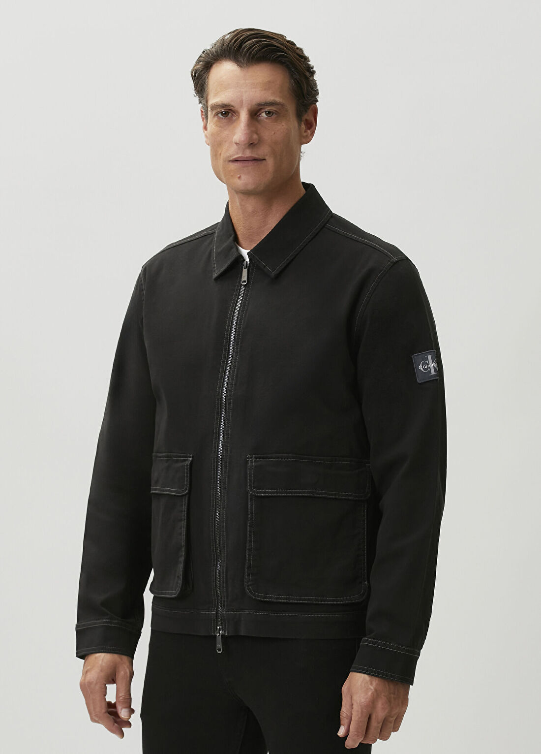 CK Jeans Matty Siyah Kanvas Mont görsel 3