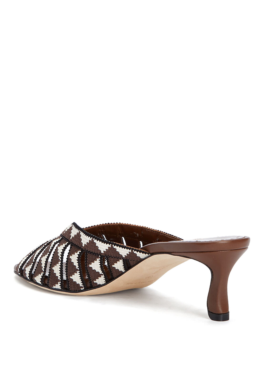 Manolo Blahnik Trofesamu Kahve Beyaz Kadın Terlik görsel 3