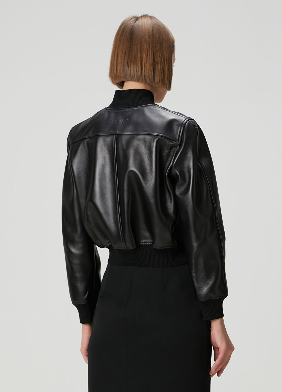 Givenchy Siyah Deri Bomber Ceket görsel 4