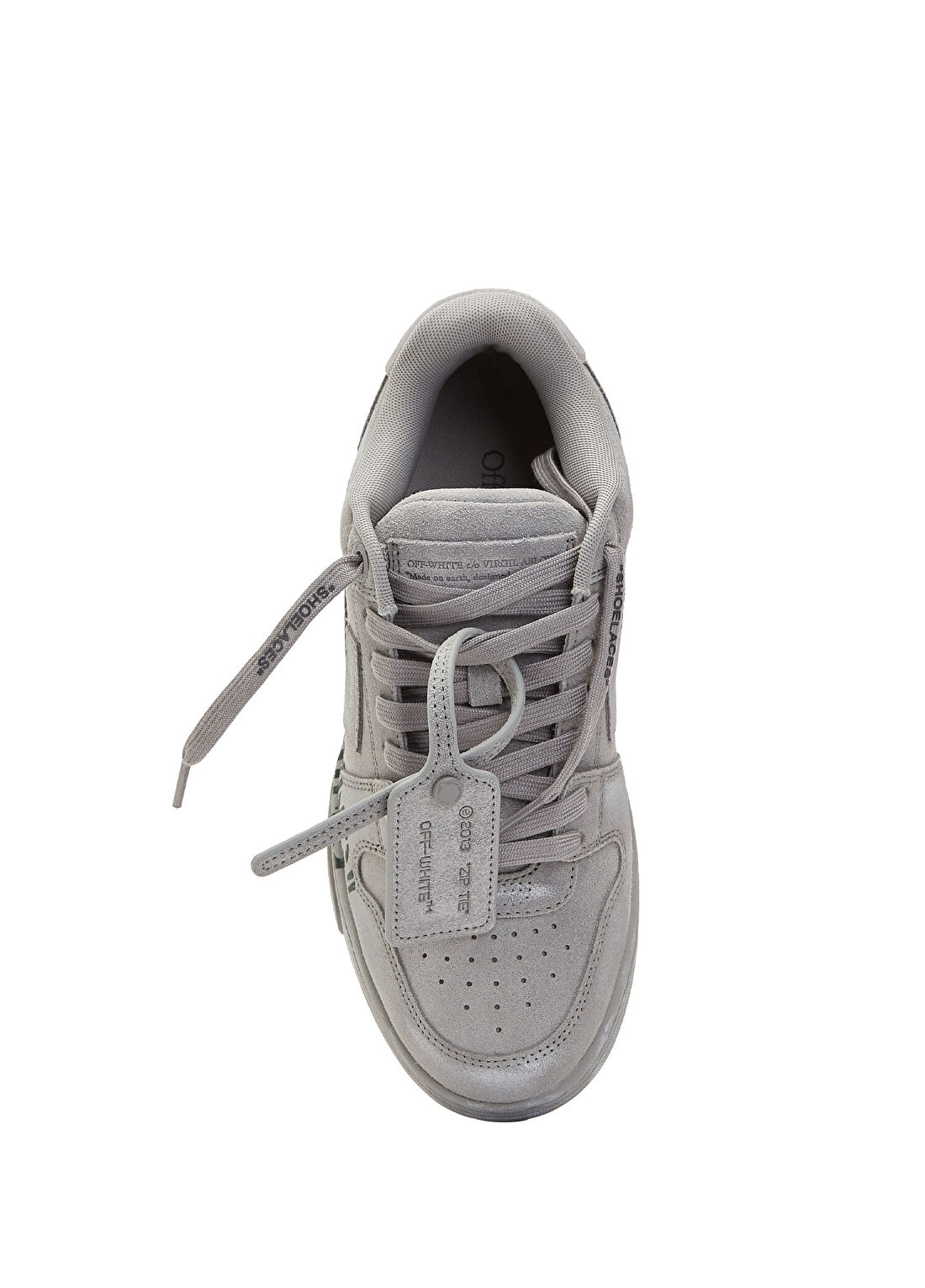 Off-White Gri Kadın Deri Sneaker görsel 4