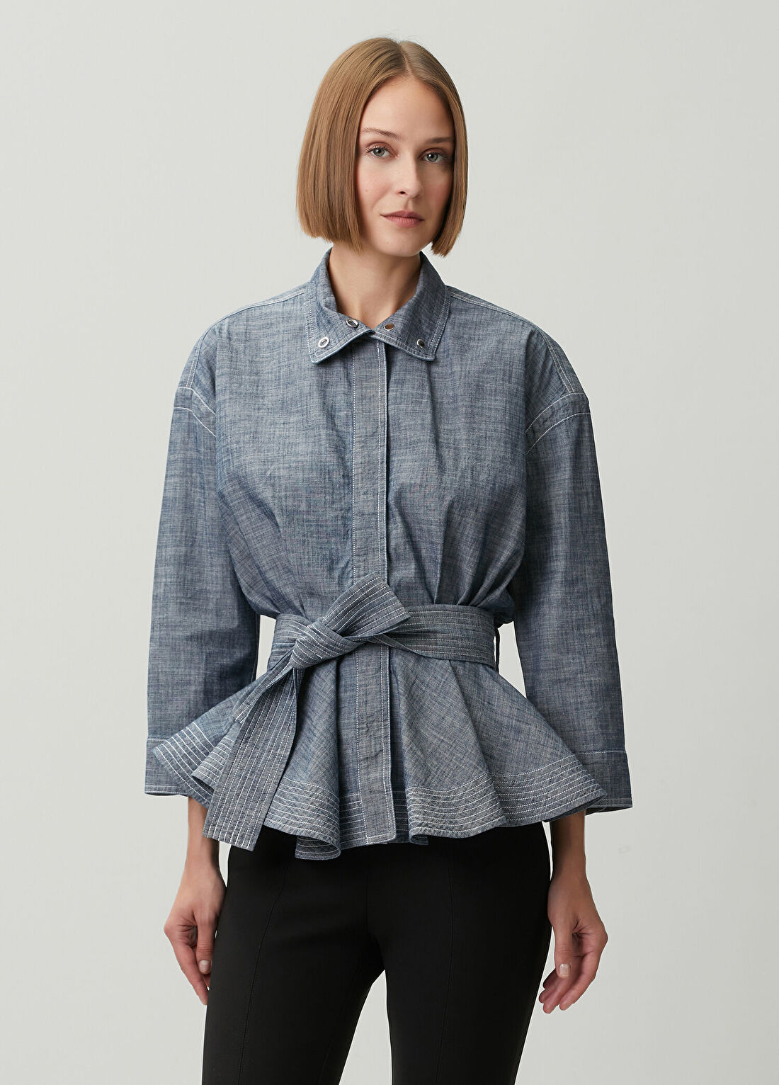 Jacquemus Gri Beli Kuşaklı Ceket