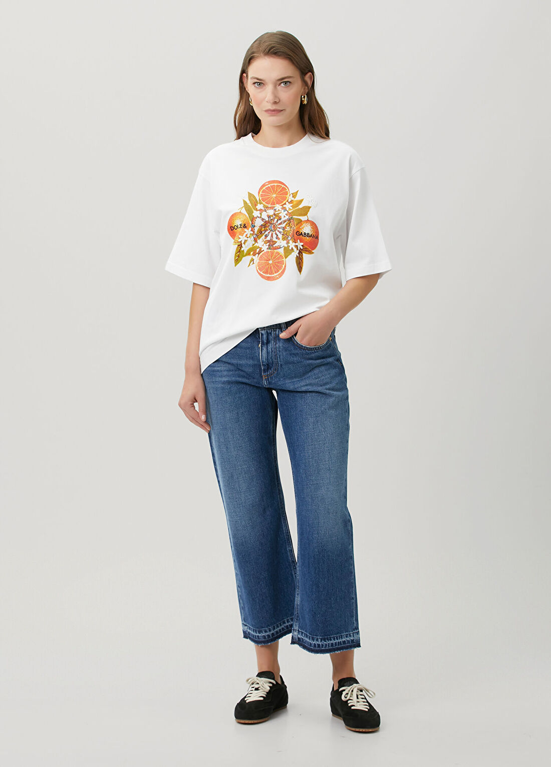 Dolce&Gabbana Mavi Wide Leg Jean Pantolon