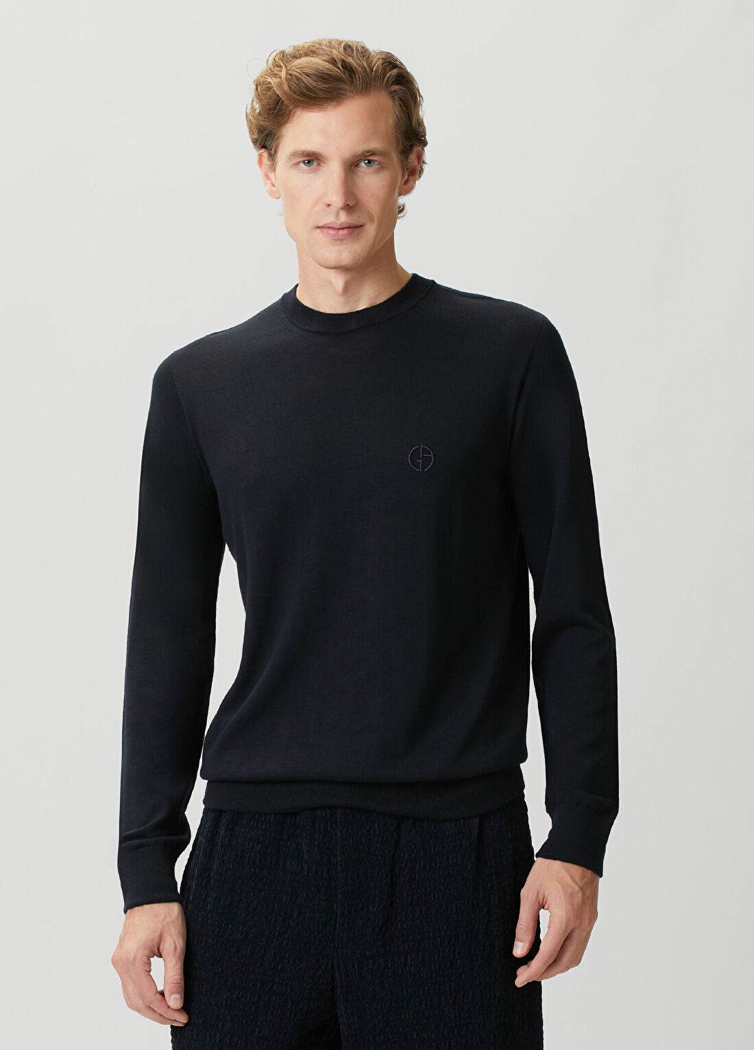 Giorgio Armani Lacivert Yün Triko