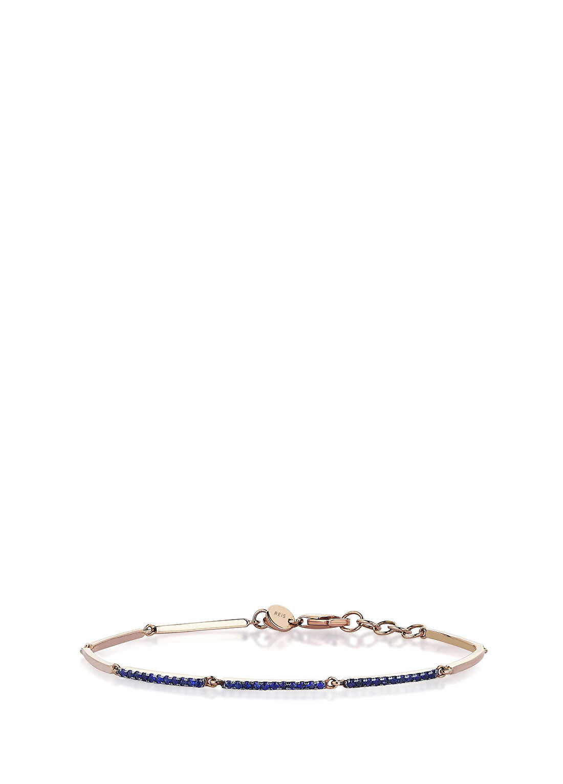 Reis Kuyumculuk Çaklıt Line Taşlı 14 Ayar Rose Gold Kadın Bileklik