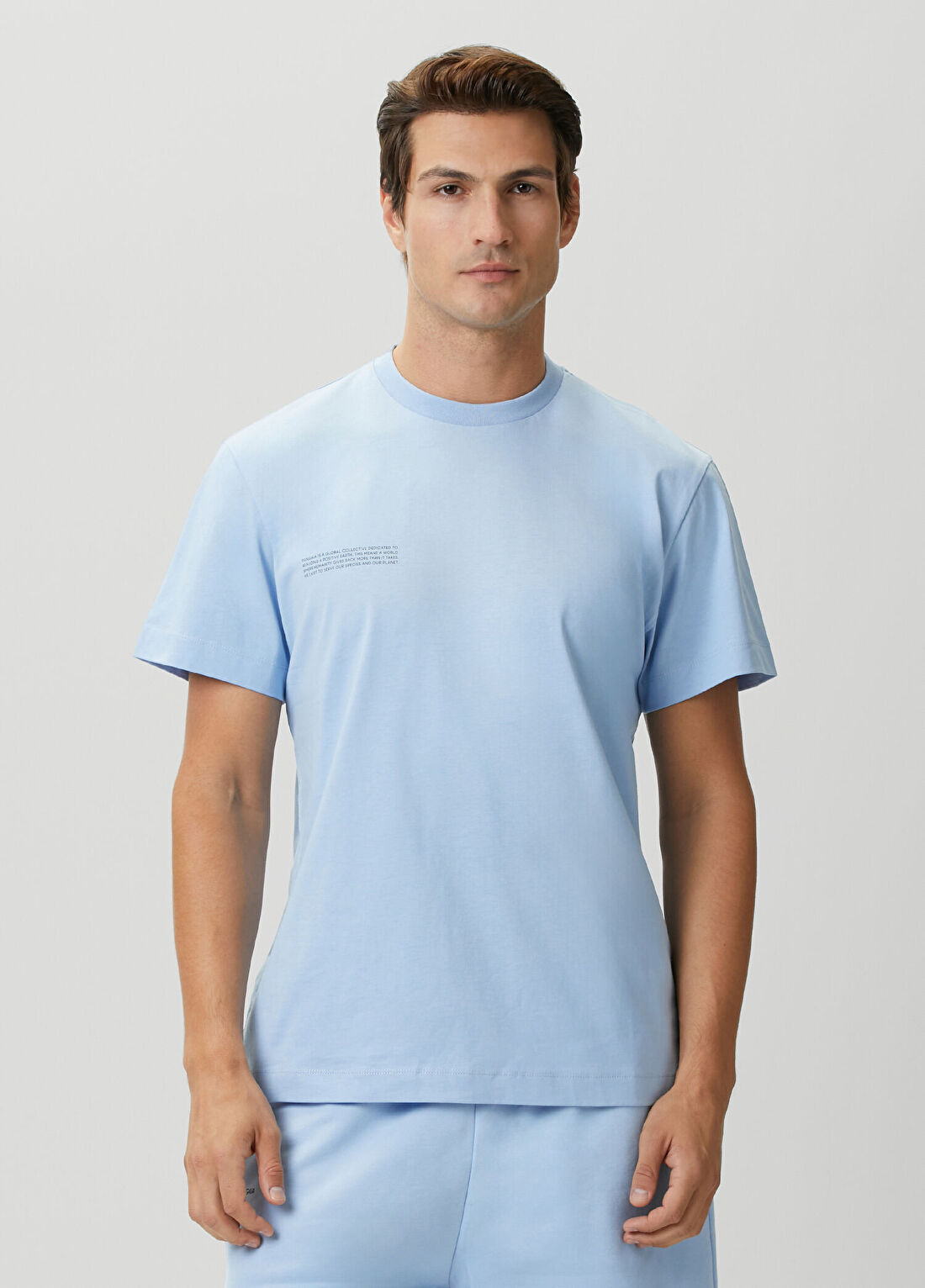 Pangaia 365 Midweight Mavi Logo Baskılı T-shirt