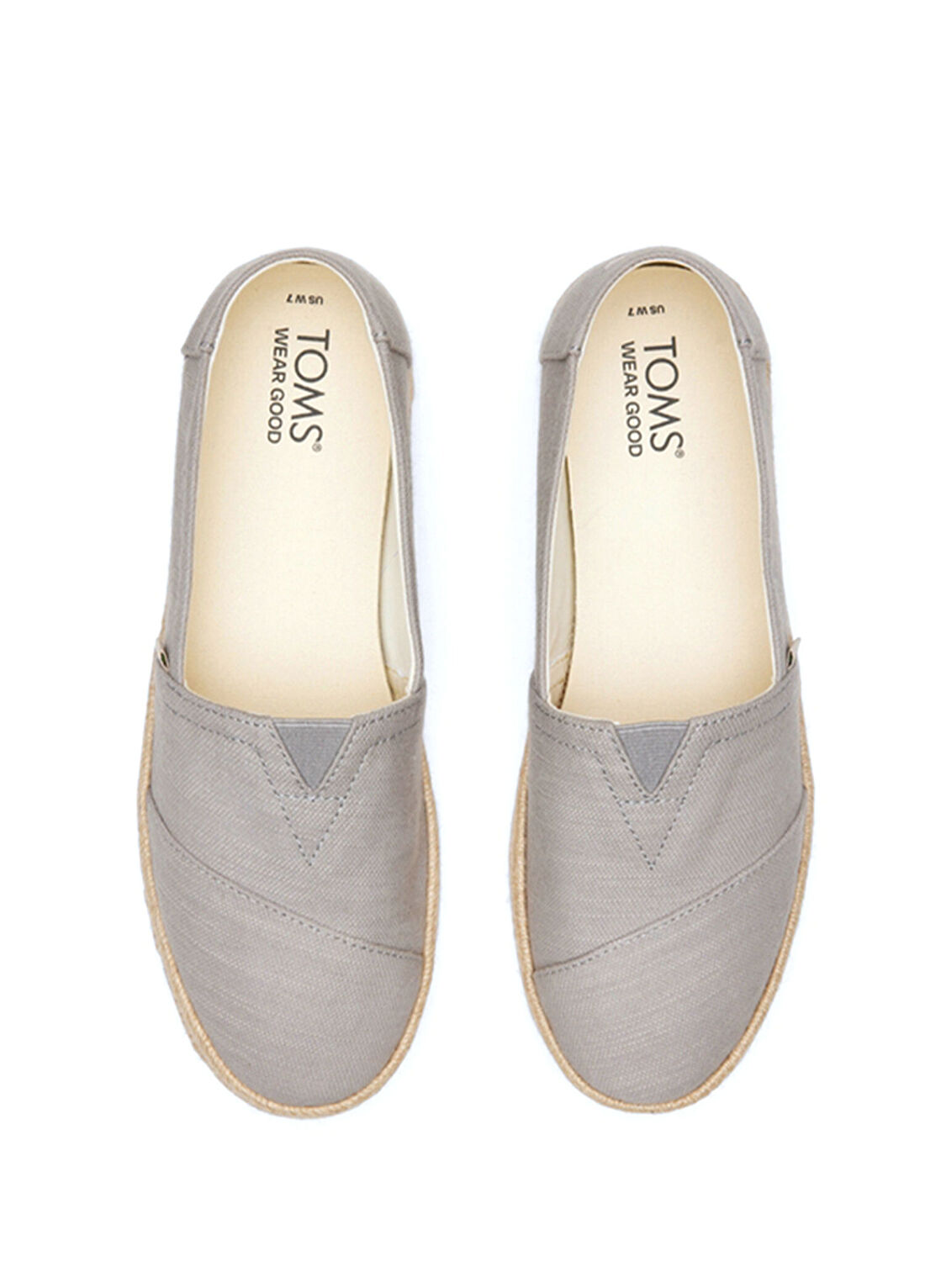 Toms Alpargata Rope 2.0 Recycled Cotton Slubby Woven Gri Kadın Espadril görsel 4