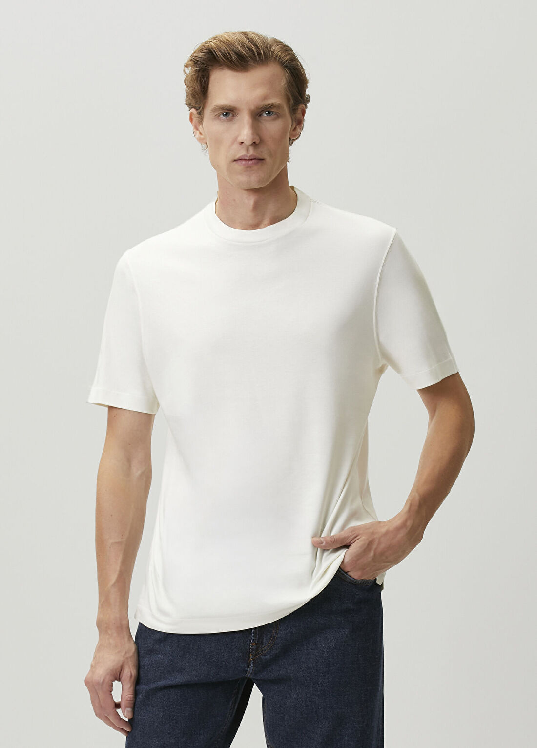 Canali Beyaz Basic T-shirt