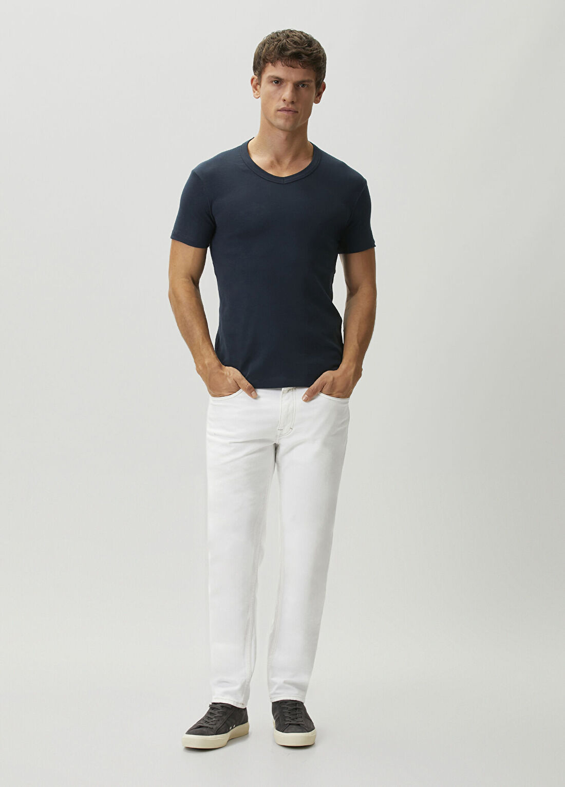 Tom Ford Lacivert Basic T-shirt görsel 2