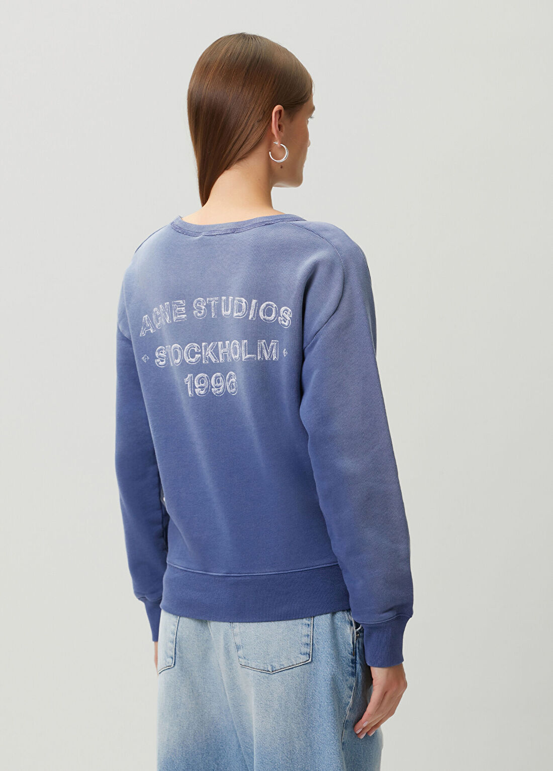 Acne Studios Lacivert Baskılı Sweatshirt görsel 4