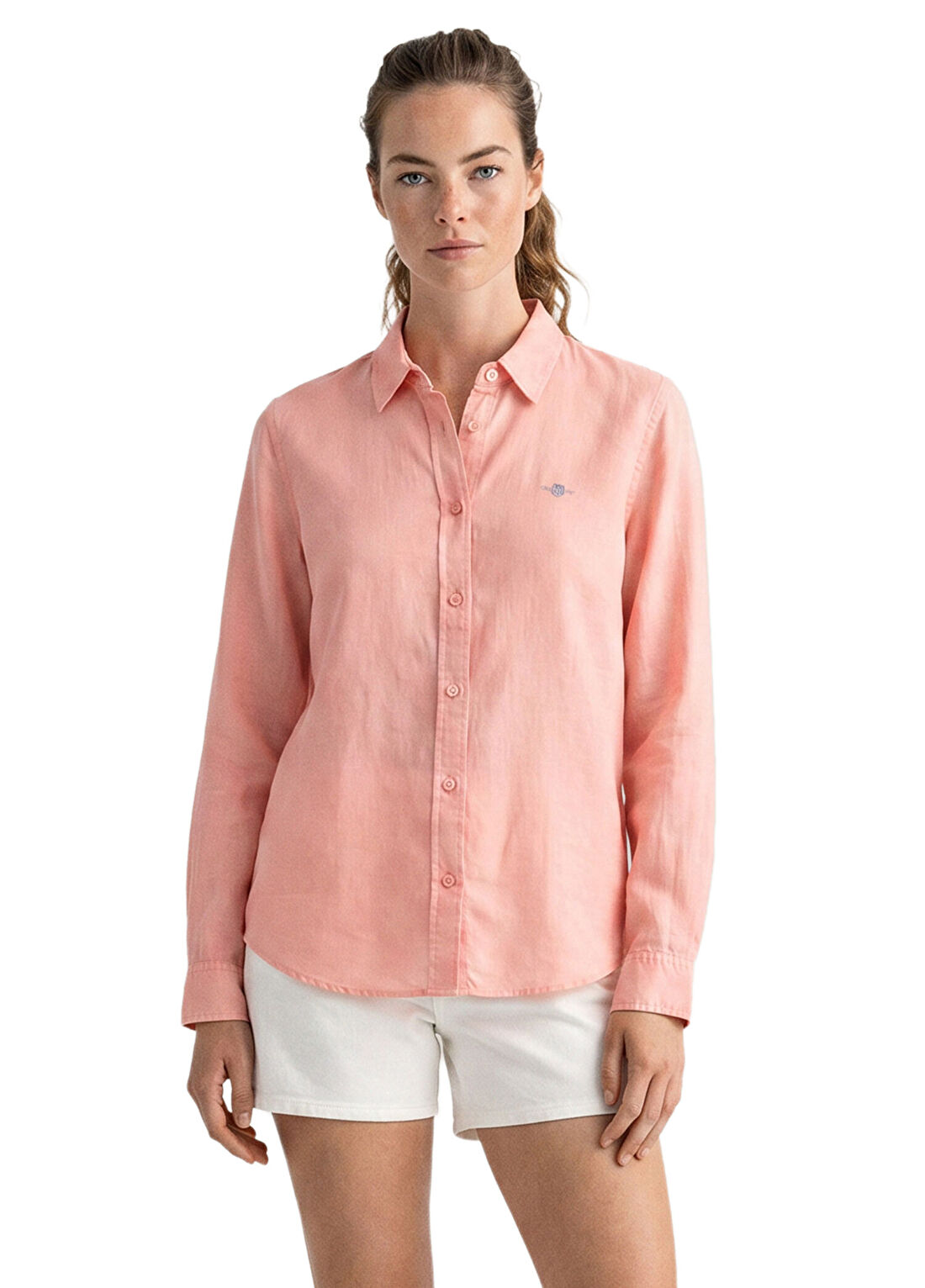 Gant Pembe Regular Fit Uzun Kollu Kadın Gömlek