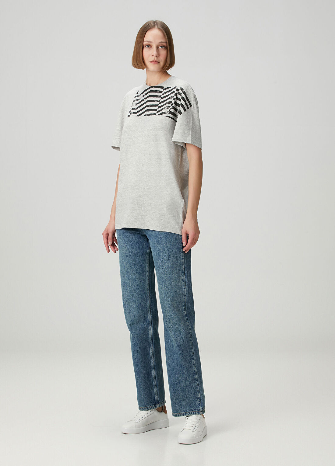 Golden Goose Gri Baskılı T-shirt görsel 2