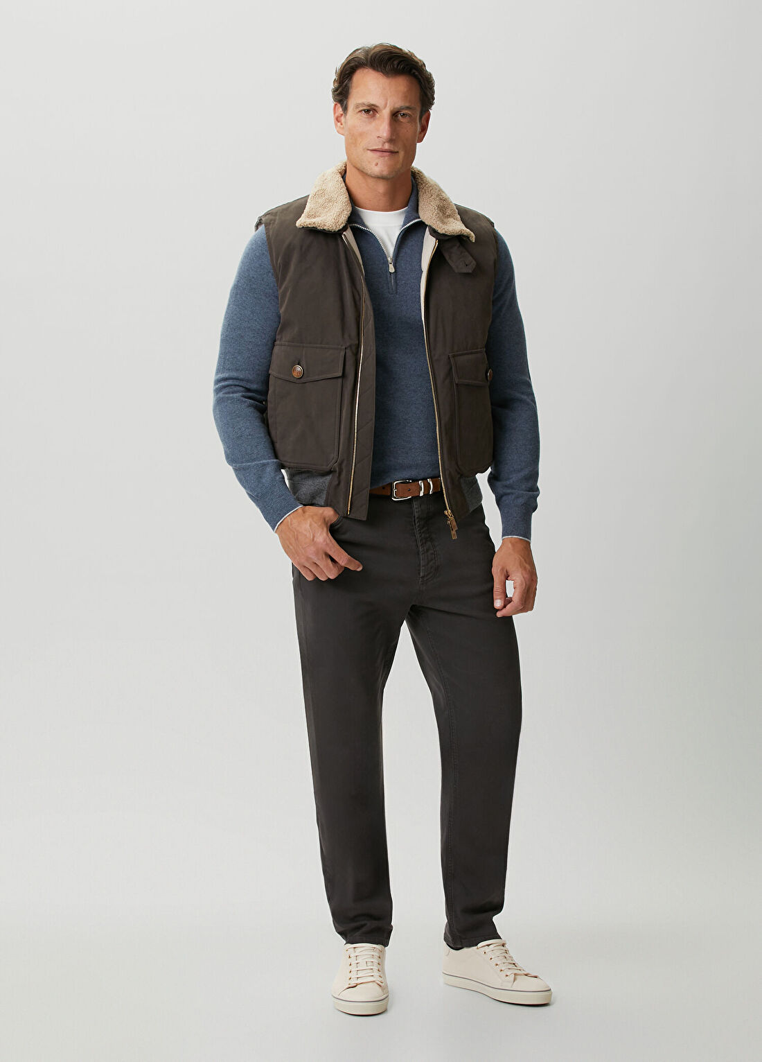Brunello Cucinelli Koyu Kahverengi Jean Pantolon