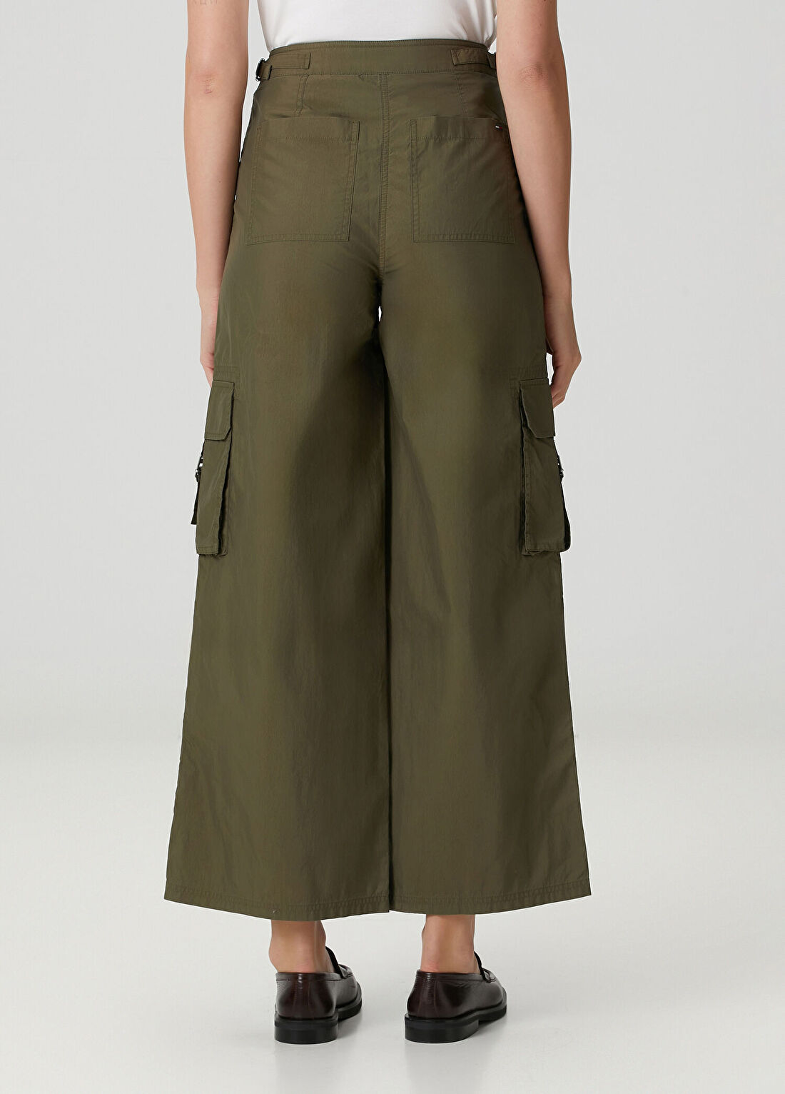 Tommy Jeans Yeşil Wide Leg Twill Kargo Pantolon görsel 4