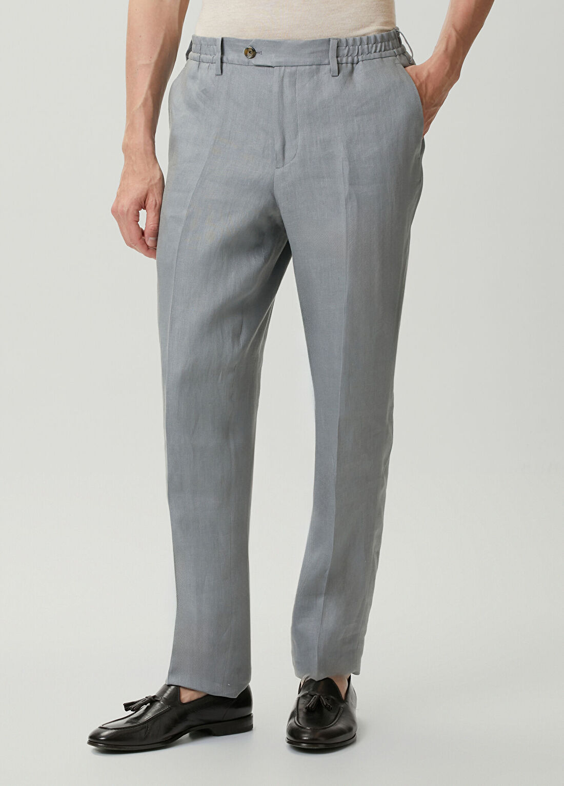 Lardini Gri Keten Pantolon görsel 2