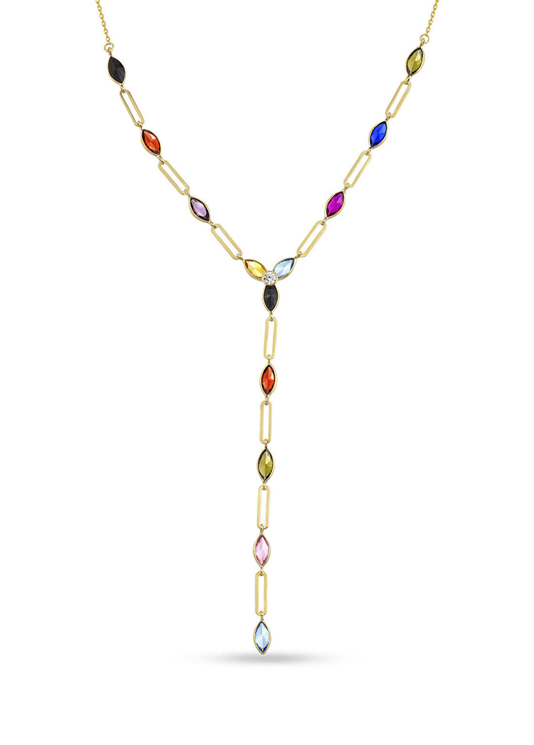 Orena Jewelry Pırlanta Taşlı Flora Ray 14 Ayar Altın Kadın Kolye