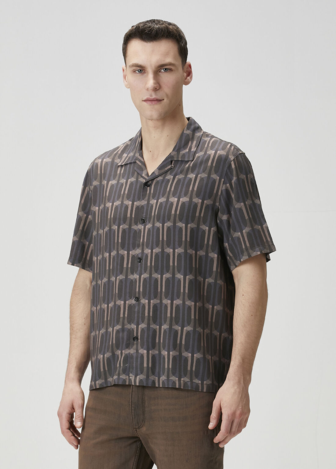 Rag&Bone Avery Geometrik Desenli Kısa Kollu Gömlek görsel 3