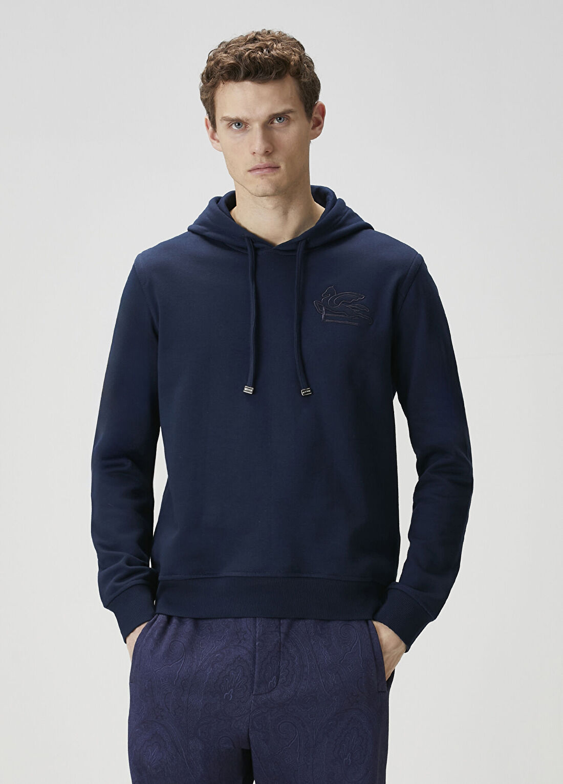 Etro Lacivert Kapüşonlu Sweatshirt