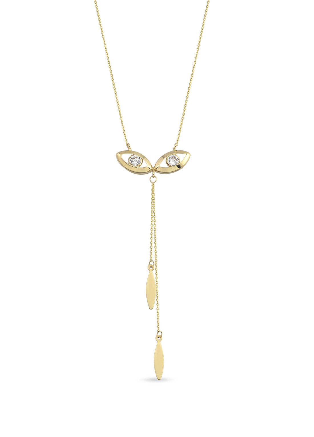 Orena Jewelry Luna Eye Taşlı 14 Ayar Altın Kadın Kolye