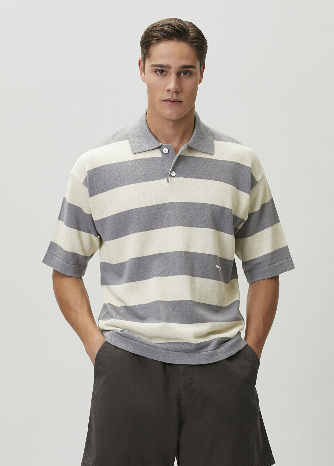 Stone Island Marina Kırık Beyaz Kısa Kollu Polo Triko