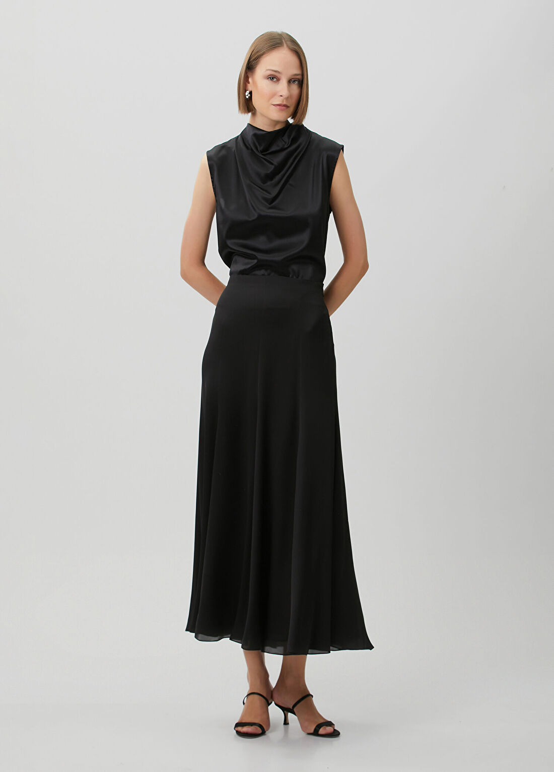 The Row Siyah Midi İpek Etek