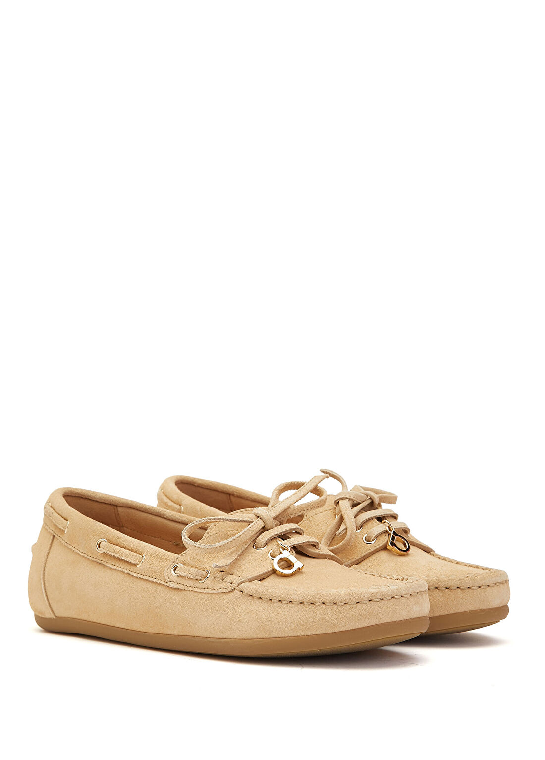 Ferragamo Camel Kadın Süet Loafer görsel 2