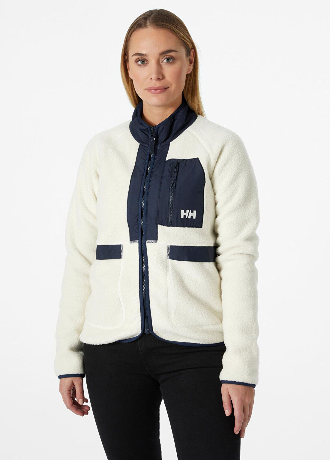 Helly Hansen W Aurora Pile Cream Fermuarlı Kadın Spor Sweatshirt görsel 2