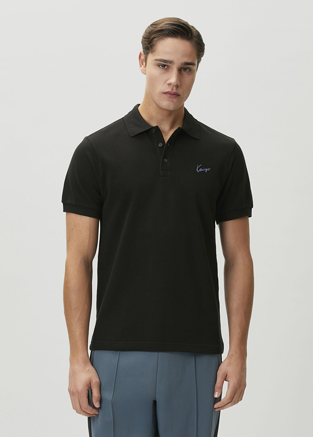 Kenzo Signature Slim Siyah Polo Yaka T-shirt