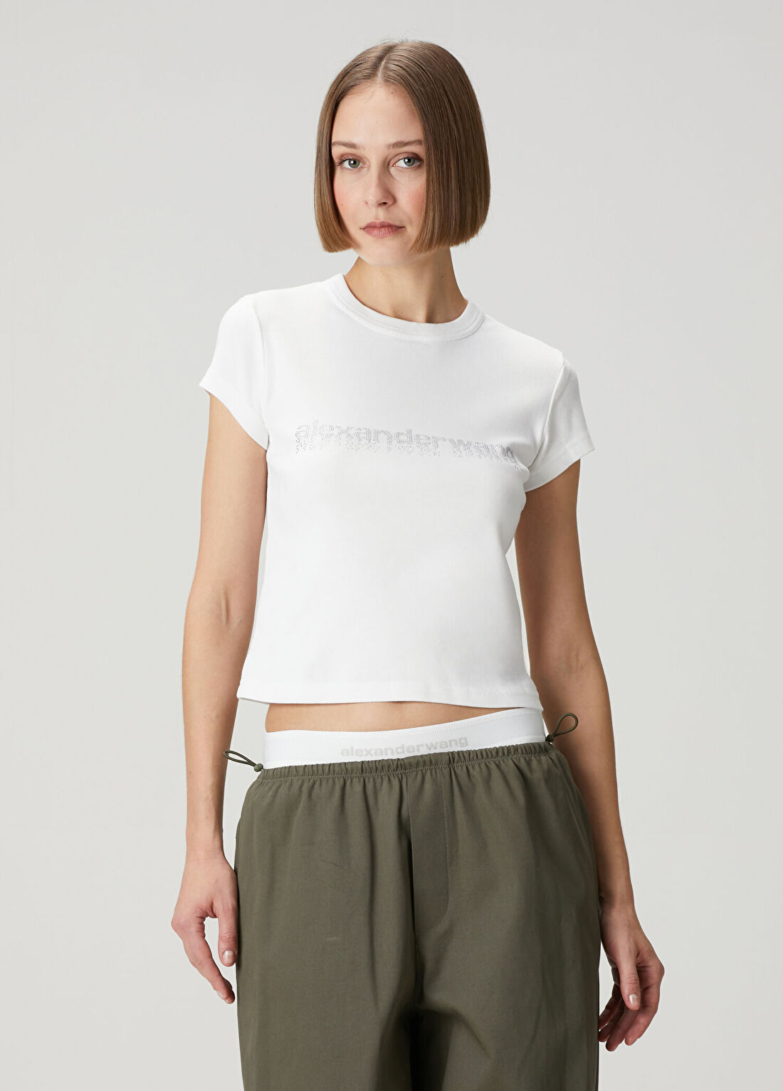 Alexander Wang Beyaz Hotfix Logolu T-shirt