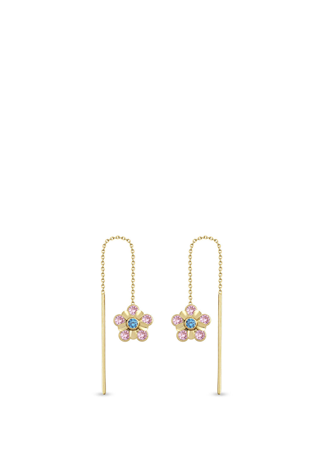 Orena Jewelry Rose Daisy 14 Ayar Altın Kadın Küpe