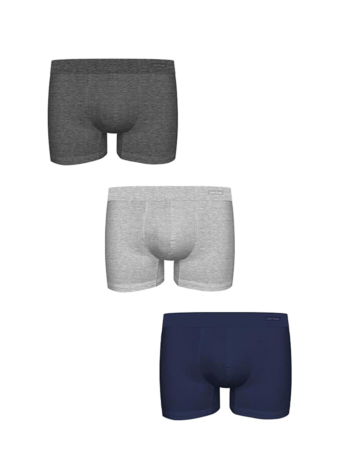 John Frank Premium Çok Renkli 3lü Boxer Seti görsel 2