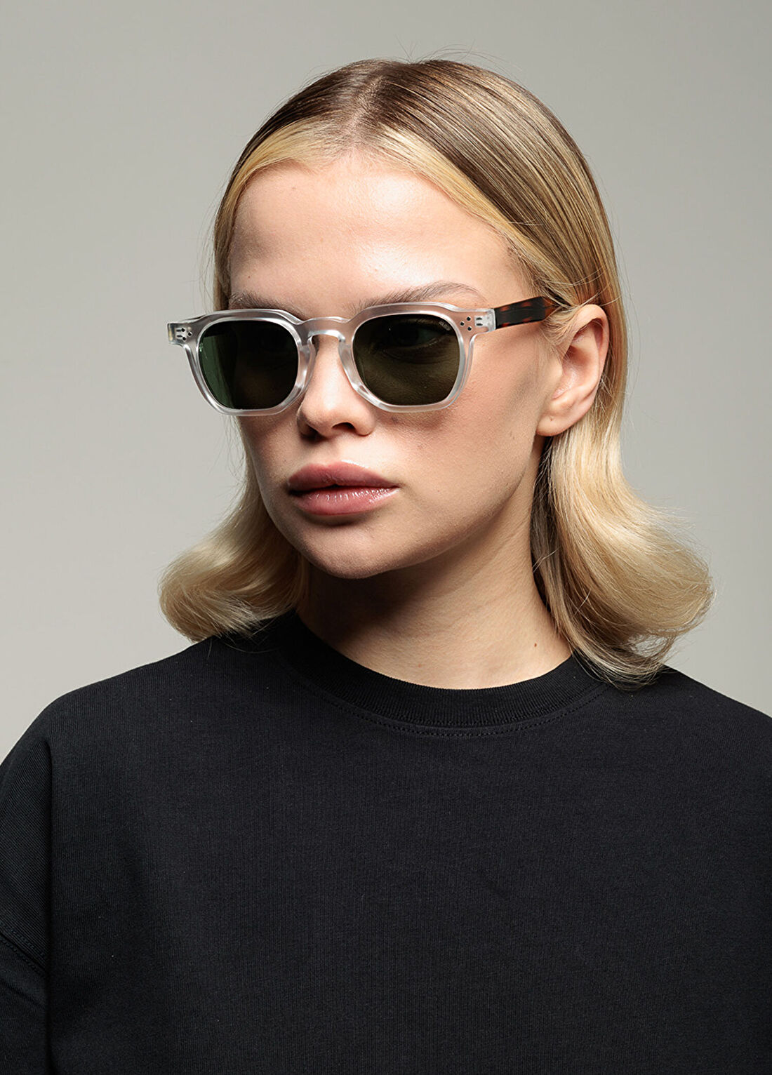 Mess Frames Lowkey Transparan Şeffaf Asetat Unisex Güneş Gözlüğü görsel 4