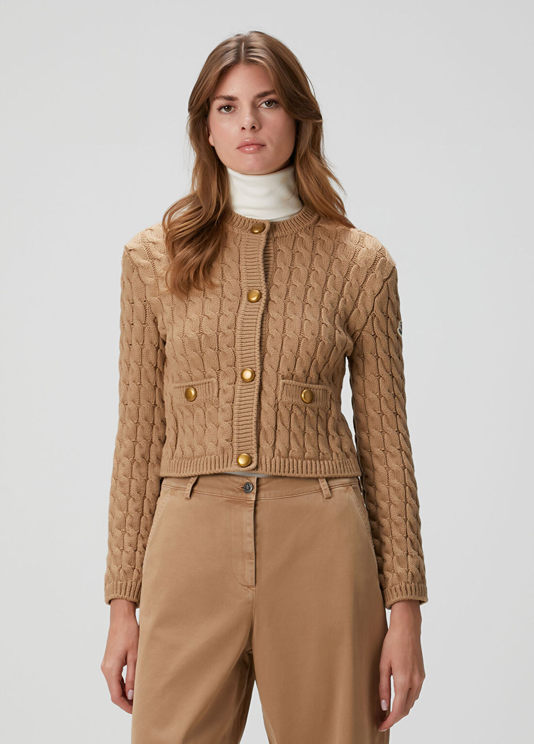Moncler Taba Saç Örgü Hırka