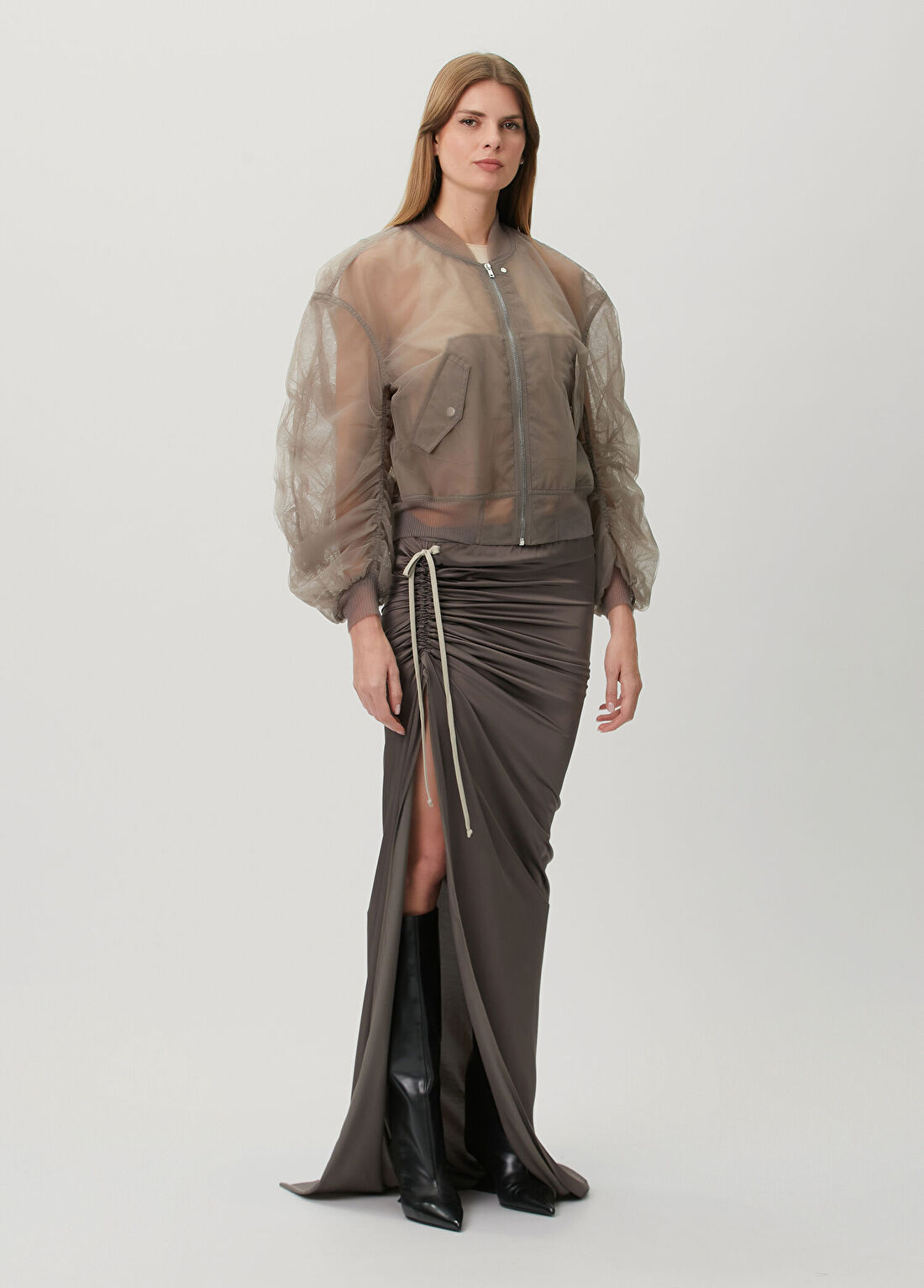 Rick Owens Vizon Drapeli Asimetrik Etek