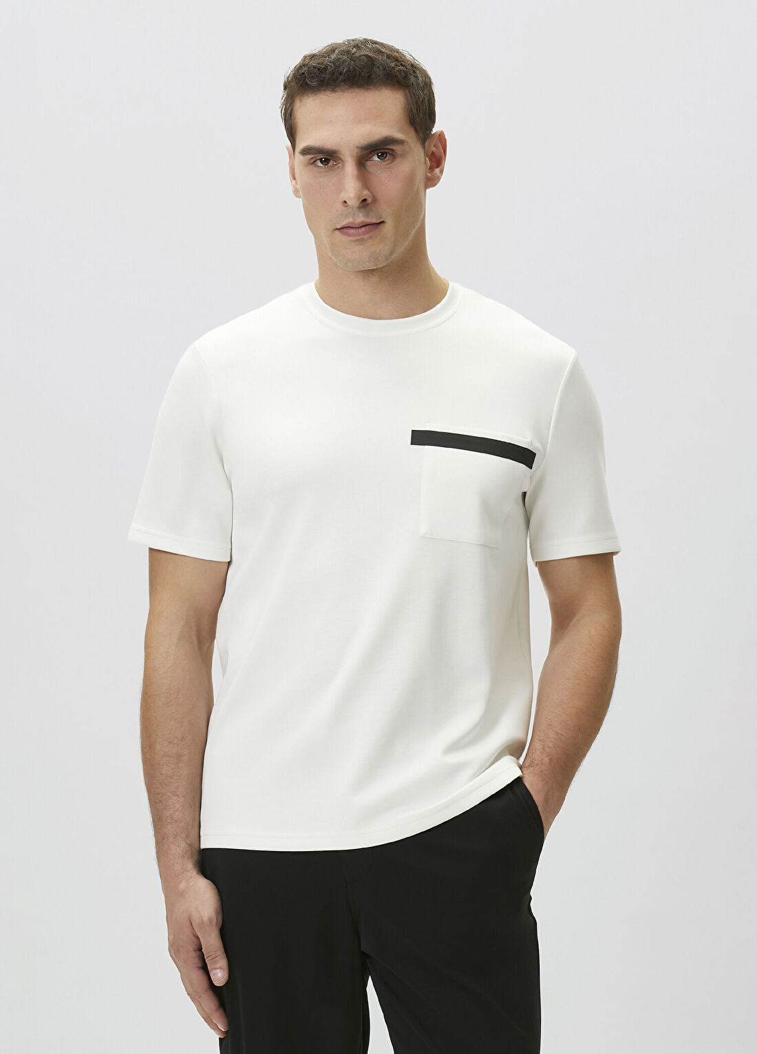 Network Ekru Baskı Detaylı T-shirt görsel 3