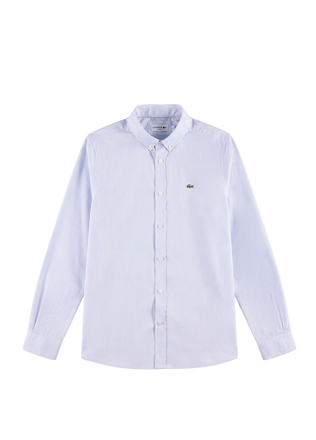 Lacoste Mavi Düğmeli Yaka Slim Fit Uzun Kollu Erkek Gömlek görsel 2