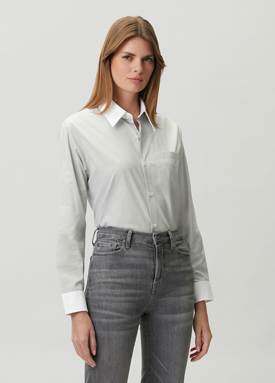 A.P.C. Açık Gri Gömlek görsel 3