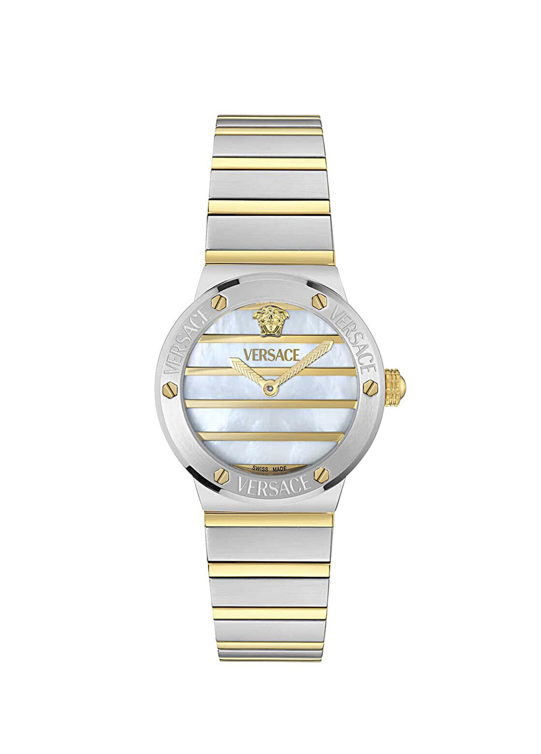Versace VRSCVE0S00325 Altın Rengi Metalik Gri Çelik Kadın Kol Saati