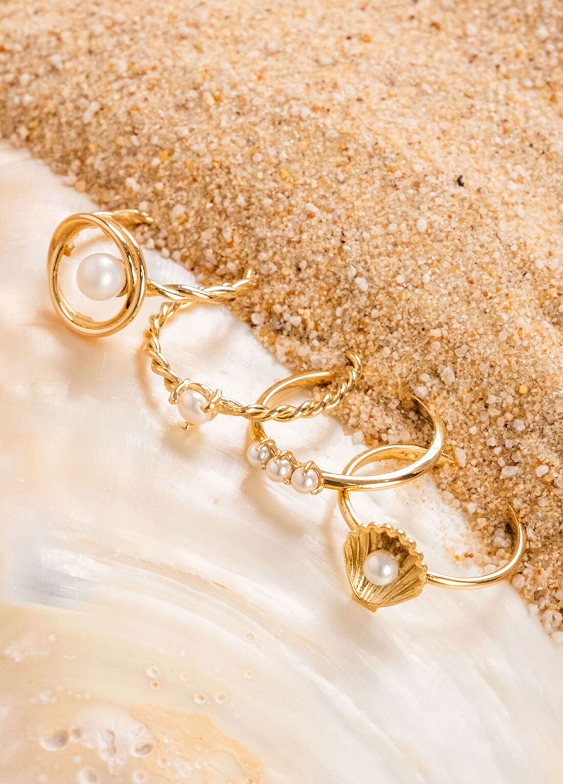 Safir Mücevher Deep Sea İnci Taşlı 14 Ayar Gold Kadın Altın Yüzük görsel 4
