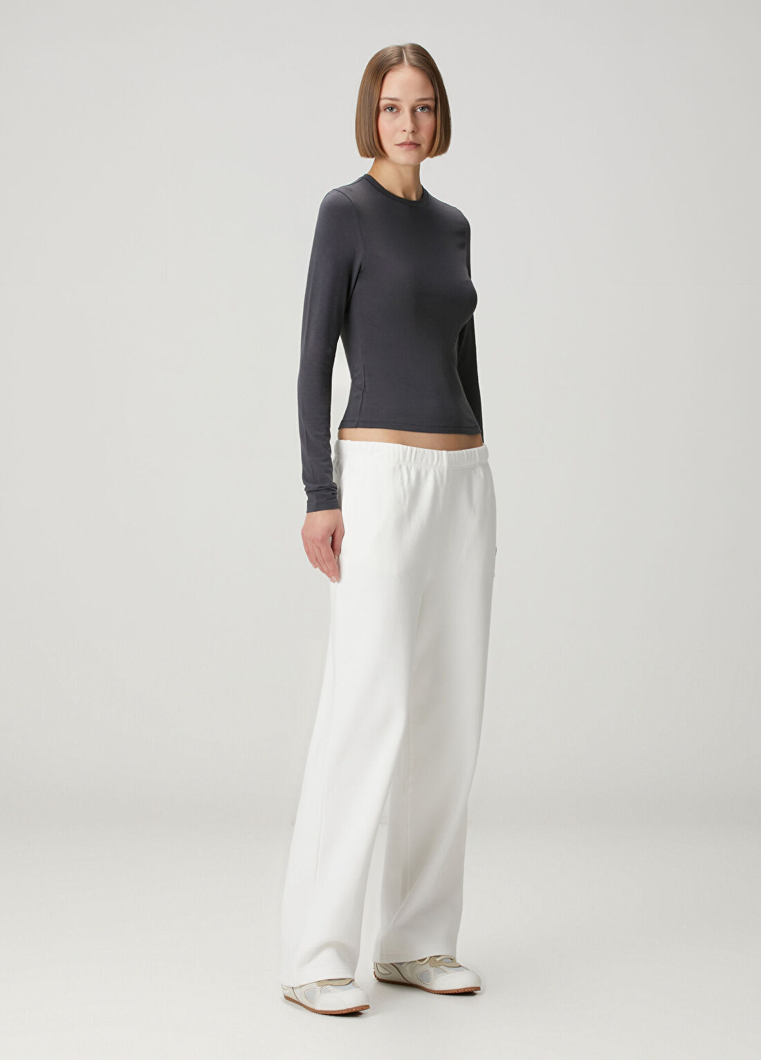 Skims Long Sleeve Antrasit T-shirt görsel 2