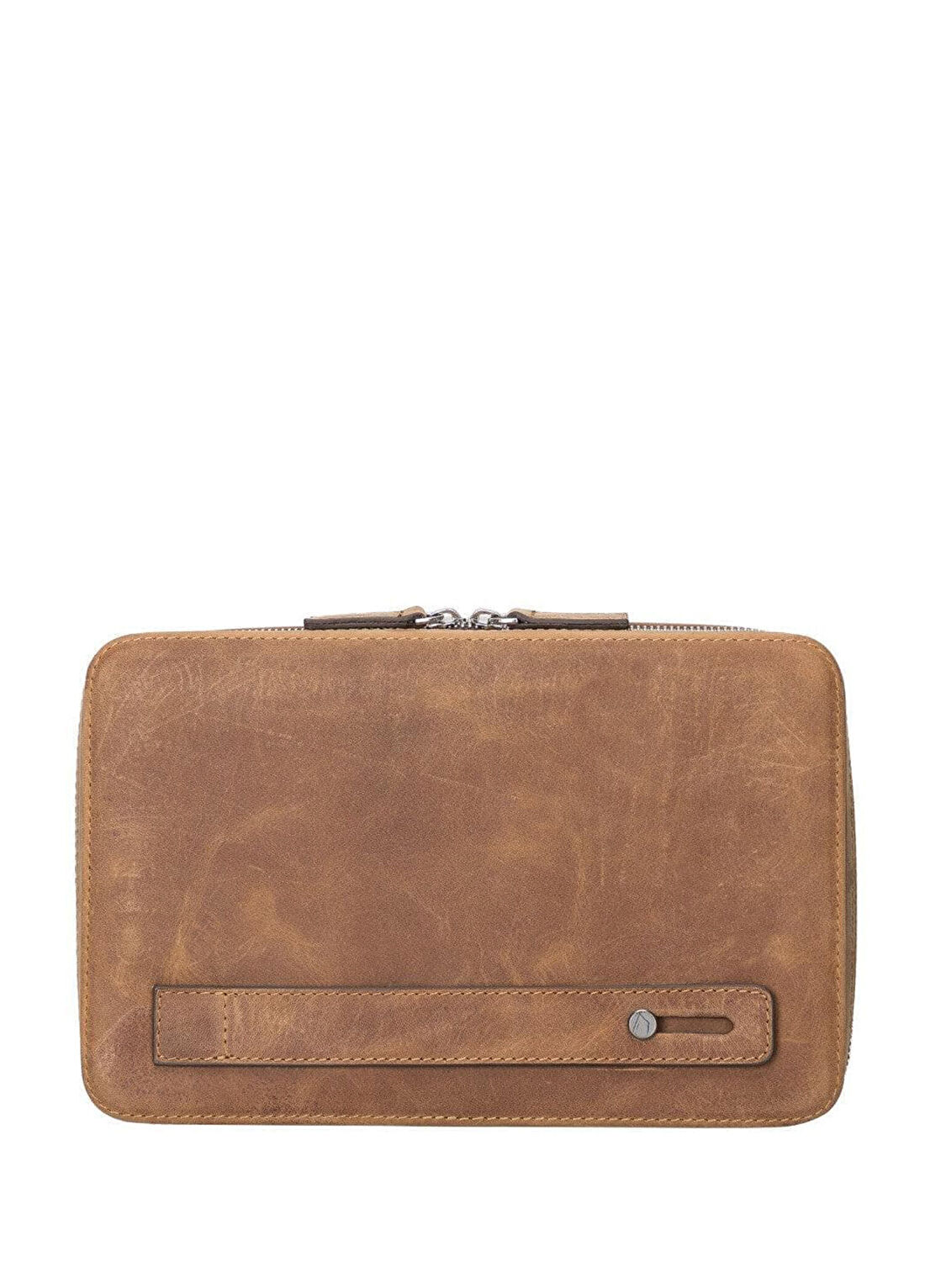 Bloominbag Arcadia Saddle Heritage Kahverengi Taba Deri Elektronik Aksesuar Düzenleyici Teknoloji Çantası görsel 4