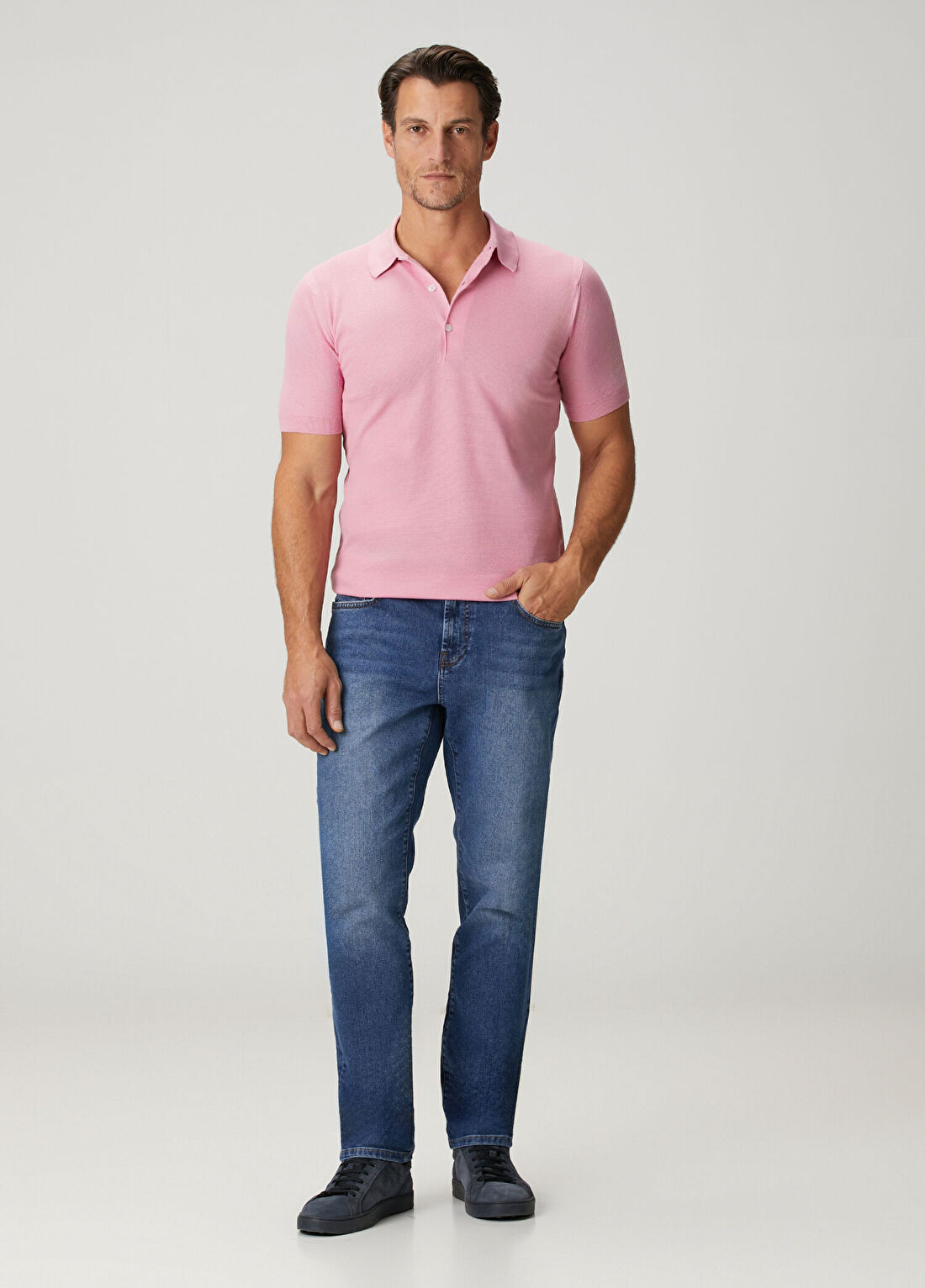 John Smedley Roth Açık Pembe Polo Yaka Kısa Kollu Triko görsel 2
