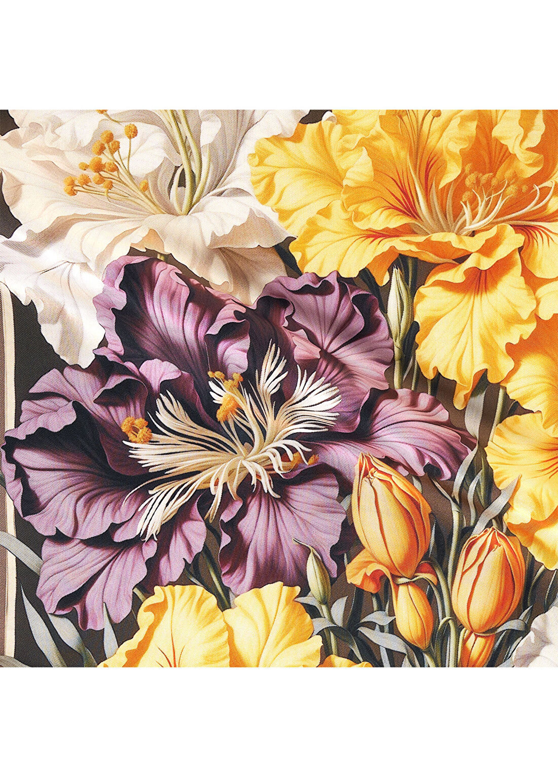 Lakin Floral Waltz Twill İpek Kadın Fular 65 cm görsel 3