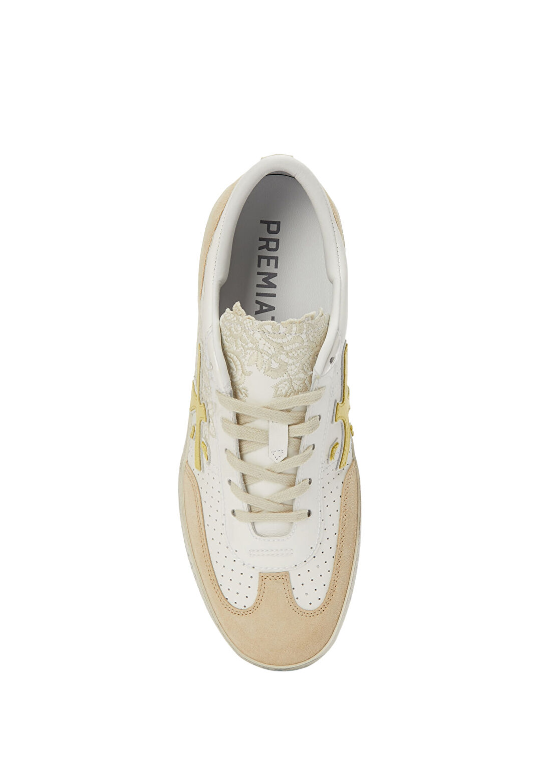 Premiata Davidd Beyaz Sarı Kadın Deri Sneaker görsel 4