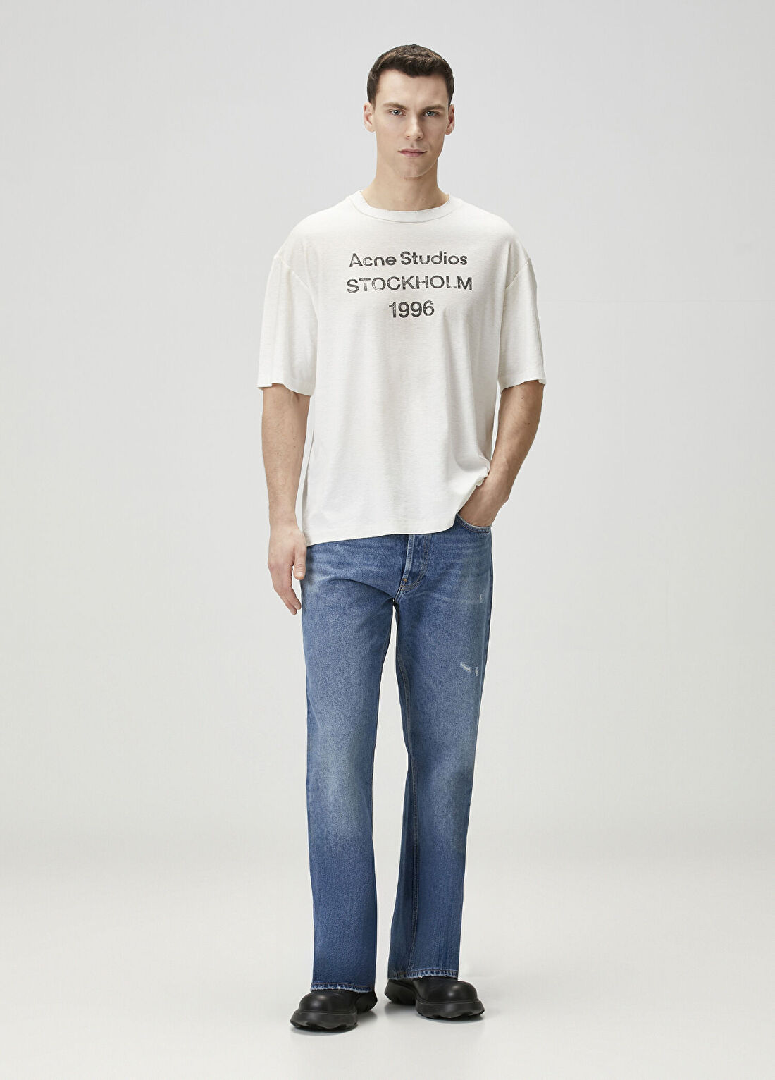 Acne Studios Mavi Yıpratma Detaylı Jean Pantolon