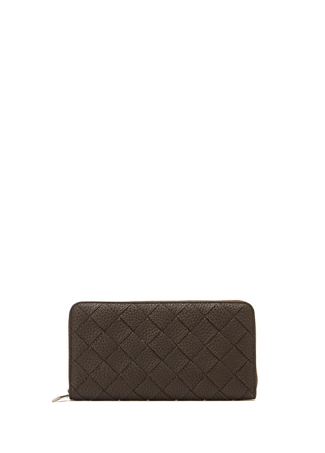 Bottega Veneta Kahverengi Örgü Dokulu Erkek Deri Cüzdan