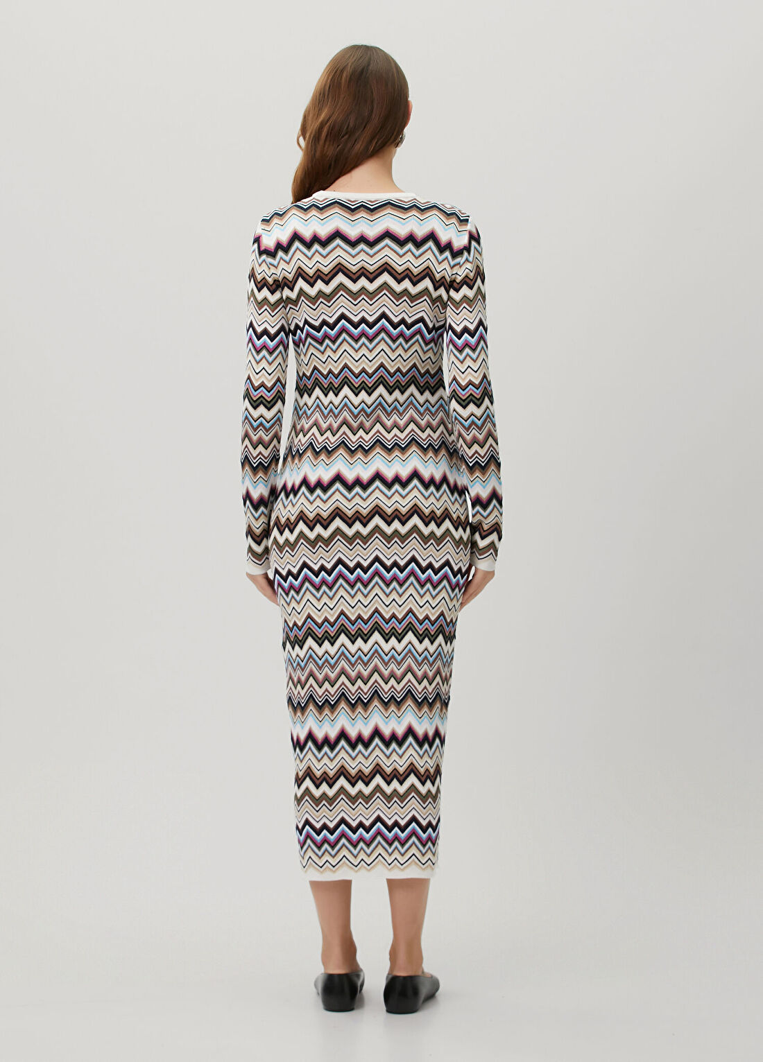 Missoni Zikzak Desenli Midi Elbise görsel 4