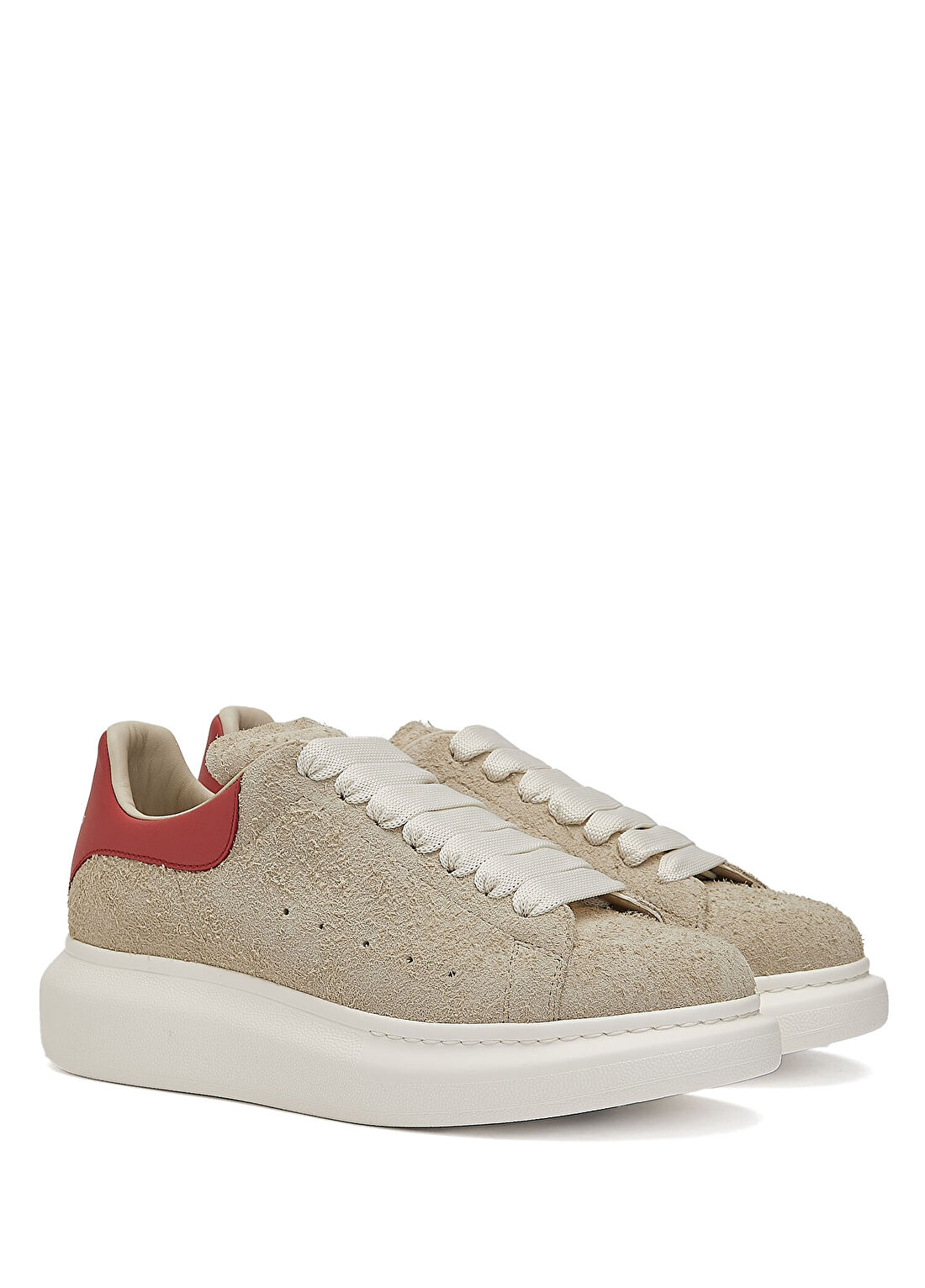 McQueen Oversized Ekru Pembe Kadın Deri Sneaker görsel 2